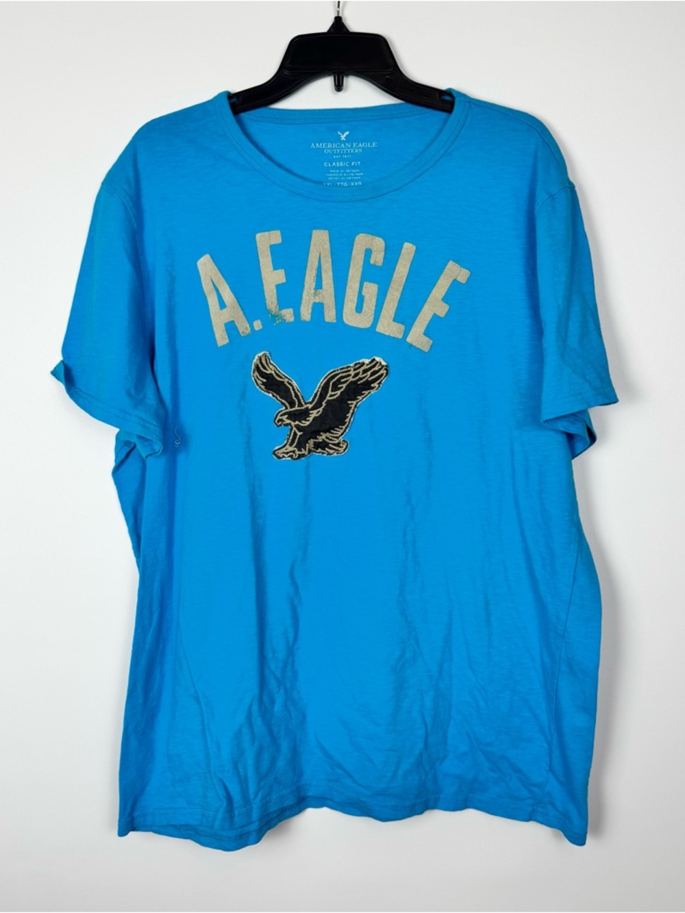 American Eagle Outfitters Bright Turquoise A. Eagle Graphic Tee